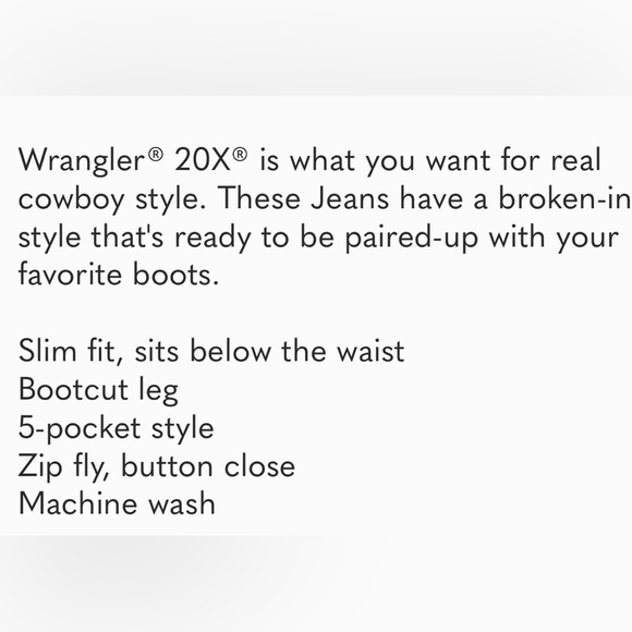 Wrangler- 20x Style 42 Vintage Boot Jeans- Sz. 38x36 - Picture 4 of 7